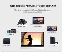 Écran portable OLED 4K de 13,3 / 15 / 15,6 / 17,3 pouces, batterie, 1 ms, type-C, alimentation USB, écran tactile IPSTouch