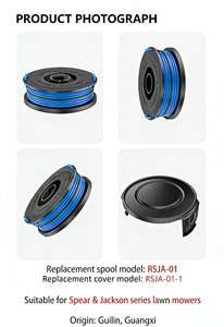 Kit de remplacement de bobine de fil pour tête de coupe RSJA-01 brevetée, nylon gris 1,6 mm 10FT/3,05M, compatible Blue Spear Jackson GT450 GT600 N1F-GT-280 - Product Image 5