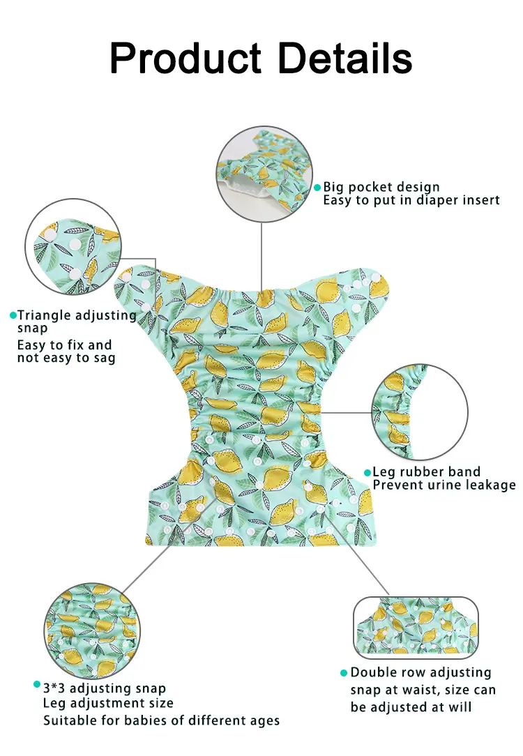 Pañales de tela personalizados para bebés Pañales de tela planos reutilizables lavables de talla única ajustables