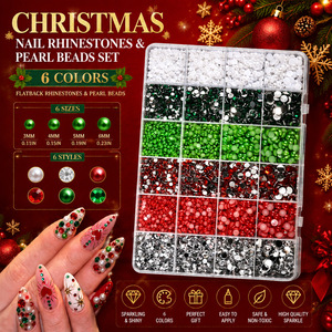Ensemble de breloques pour ongles en résine et strass de Noël, perles en résine de dessin animé, accessoires DIY pour la décoration des ongles et des coques de téléphone - Product Image 4
