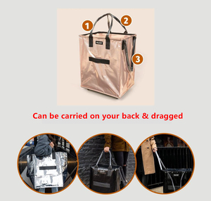 <span class=keywords><strong>Sac</strong></span> d'épicerie réutilisable avec fermeture éclair, poignées, motifs personnalisés, pliable, chariot de courses à <span class=keywords><strong>roulettes</strong></span>, <span class=keywords><strong>sac</strong></span> de courses avec <span class=keywords><strong>roulettes</strong></span> - Product Image 4
