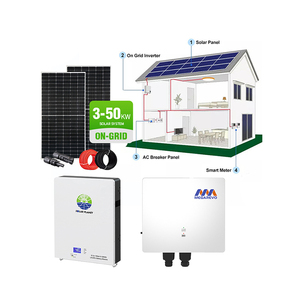 Yüksek verimli güneş sistemi 5Kw 7.5Kw 10Kw 15Kw Growatt ızgara güneş enerjisi sistemi için güneş enerjisi kiti