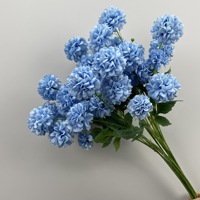 Decoración de Fondo para Salón de Bodas con Flores de Seda Azules