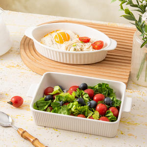 Plat à four en céramique personnalisé, rectangulaire, blanc, résistant au four, pour usage domestique et hôtelier DP1811C 10 DP1798T 9.5 - Product Image 3