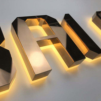 Letrero 3D Personalizado para Exteriores, Letrero con Logotipo para Tienda o Negocio, Letras de Canal Metálicas Retroiluminadas, Letrero LED Iluminado para Negocios