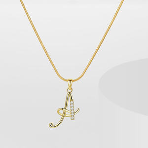 KISSWIFE, abalorios de oro personalizados, brillante CZ, palabra mezclada, letra inicial pequeña, alfabeto, colgantes, collar, joyería para mujer - Product Image 2