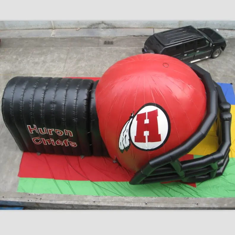 7m long custom design available blow up inflatable football helmet tunnel made of best material for sales