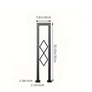 U-Shaped <b>Black</b> Wrought Iron Railing Post Minimalist Design Indoor Stair Railings Durable Metal Handrail Part - Product Image 5