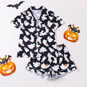 New Châu Âu mỹ của phụ nữ ngủ Halloween in ve áo ngắn tay áo Pajama quần short qua biên giới thương mại nước ngoài nhà - Product Image 1