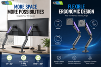 Support de bureau pour moniteur unique Kaloc Factory, 17-32 pouces, en acier, VESA 100x100