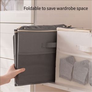 Boîte de rangement pliable en tissu Oxford avec compartiments, organiseur de placard, bacs de rangement pour vêtements, sous-vêtements et chaussettes - Product Image 5