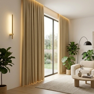 <span class=keywords><strong>Cortinas</strong></span> Opacas Modernas de Tela Gruesa Tejida, <span class=keywords><strong>Cortinas</strong></span> Aislantes de Alta Protección <span class=keywords><strong>para</strong></span> Sala de Estar, Tamaños Personalizables - Product Image 2