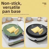Wajan Pancake Jepang Anti Lengket, Wajan Penggorengan Dasar Datar untuk Rumah Tangga, Kompatibel dengan Kompor Gas