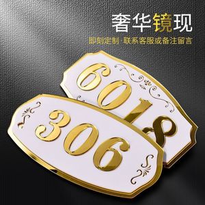 ป้ายเลขห้องอะคริลิค Panfei ขนาด 30x15 ซม. สีทอง ป้ายประตูโรงแรม ดีไซน์มินิมอล - Product Image 2