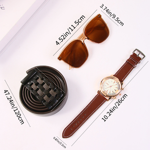 Ideas corporativas de regalos promocionales <span class=keywords><strong>para</strong></span> empresas: cinturón de cuero <span class=keywords><strong>para</strong></span> hombre, reloj de cuarzo, gafas de sol, <span class=keywords><strong>regalo</strong></span> <span class=keywords><strong>para</strong></span> papá, artículos <span class=keywords><strong>para</strong></span> fiestas de <span class=keywords><strong>cumpleaños</strong></span>. - Product Image 2