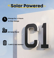 Placa de Número de Casa con Letras LED Solares, Letrero de Dirección Impermeable IP65 para Valla Exterior y Porche, Encendido/Apagado Automático