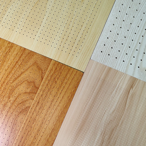 Bảng điều khiển đục lỗ bằng gỗ để giảm tiếng ồn hấp thụ âm thanh trong cuộc họp Rooms-3D giải pháp thiết kế đồ họa mô hình - Product Image 1