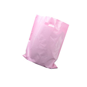 Bolsa de la compra de plástico troquelada de mercancía personalizada con logotipo impreso personalizado de fábrica de código fuente barata con asa - Product Image 2