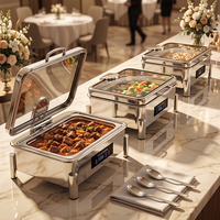 Intelligenter elektrischer rechteckiger Chafing Dish mit Touch-Steuerung aus Edelstahl – Speisenwärmer für Catering, Buffet und Restaurant