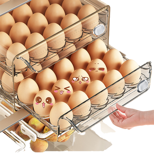 Bán Buôn 2-Tier Nhựa 40 Khay Trứng Hộp Công Suất Lớn Nhà Bếp Trứng Lưu Trữ Tổ Chức Ngăn Kéo Cho Tủ Lạnh - Product Image 3