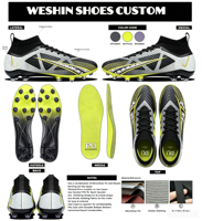 Chaussures de football à tige haute, respirantes, en mesh, antidérapantes, résistantes à l'usure, absorbant les chocs, pour l'entraînement en extérieur
