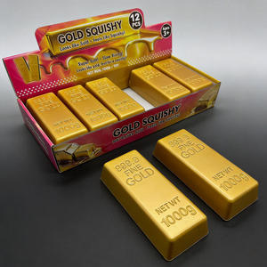 2026 New Gold Squishy Toys Soft PU Foam Squeeze Gold Bar <b>Fidget</b> Toy for Kids Sensory Party Favors - Product Image 2