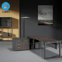 Bureau de direction de luxe en bois extensible ergonomique et durable de style moderne en forme de L LIWEI pour usage professionnel