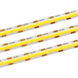 3000K Dimmable 480chips RA90 8mm PCB Wholesale Customized Dotless In LED Aluminium Profile DC24V 9W 12W COB Led Strip Light