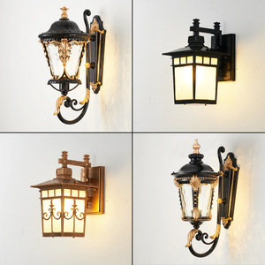 Style européen noir or à l'ancienne grande applique murale LED décoration extérieure jardin cour maison applique murale - Product Image 2