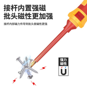 Insulated <b>Screwdriver</b> <b>Set</b> 13 In 1 Magnetic Soft Handle Anti Slip Texture For Household Electrical Repair - Product Image 4