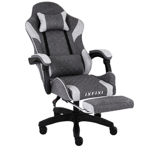 Chaise de jeu multifonctionnelle en tissu de haute qualité, entièrement personnalisable, <span class=keywords><strong>meilleur</strong></span> <span class=keywords><strong>fauteuil</strong></span> d'ordinateur OEM, confort moderne, gris clair - Product Image 1