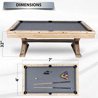 Table de billard et de snooker 3-en-1 et table de tennis de table combinée 7 pieds en MDF avec pieds en X et plateau de salle à manger pour salle de jeux à domicile