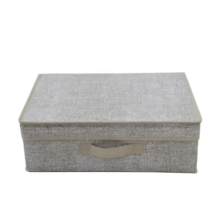 shoes box Fabric storage box with cardboard Covered Decorative Living Box collapsible nonwoven foldable organizer