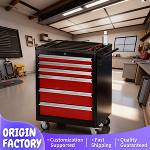 Multifunctional <b>Tool</b> <b>Cart</b> With Drawers Metal Garage Storage Organizer Industrial Design Easy Cleaning - Product Image 3