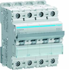 NCN425A Personalizzabile con Interruttore Automatico Miniaturizzato Hagers 10000A 15kA 4P curva C 25A 4M - Product Image 1
