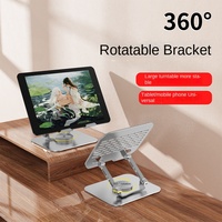 Support de bureau, ordinateur portable, tablette, en métal, rotatif, pliable, avec support adhésif pour lit, support portable pour téléphone portable, iPad 2-8 pouces, tout modèle