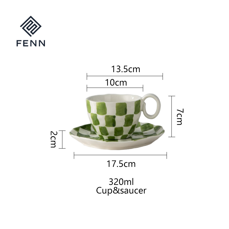 320ml cup and saucer- green