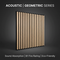 Panneau acoustique moderne en bois 600x600mm NRC 0.85 3D sensible au toucher pour Chambre, Appartement, Hôtels de Luxe, Façades de Magasins de Détail - Akupanel