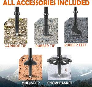 <span class=keywords><strong>Bastones</strong></span> de <span class=keywords><strong>Trekking</strong></span> con Empuñadura de Corcho, Ligeros, Ajustables, Plegables, con Bolsa de Almacenamiento y Accesorios, 135 cm - Product Image 5