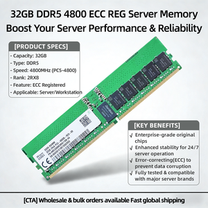 Memoria de servidor HMCG88MEBRA110N 32GB 2Rx8 PC5-4800B DDR5 REG ECC RDIMM en inventario - Product Image 2