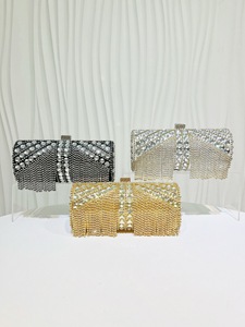 Nuevo Bolso de Mano con Borlas de Diamantes y Pedrería para Mujer, Estilo Europeo y Americano, Bolso Bandolera para Bodas y Eventos Nocturnos - Product Image 1