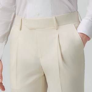<span class=keywords><strong>Pantaloni</strong></span> da Completo Uomo Stile Popolare 2026, Bianco Nuvola Senza Passanti <span class=keywords><strong>con</strong></span> Regolatore Laterale, Taglia Personalizzabile, <span class=keywords><strong>Pantaloni</strong></span> Casual Formali da Uomo - Product Image 6