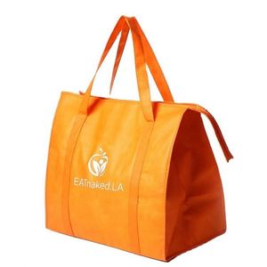 Bolso no tejido para el almuerzo con aislamiento térmico, bolsa refrigeradora para entregar alimentos, logotipo personalizado desechable impreso personalizado promocional al por mayor - Product Image 1