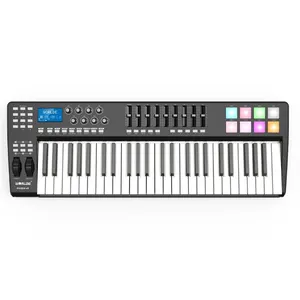 WORLDE PANDA49 taşınabilir 49-Key USB MIDI klavye denetleyicisi 8 RGB renkli arkadan aydınlatmalı pedleri ile USB kablosu