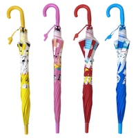 YS-6021 Parapluie semi-automatique pour enfants avec sifflet, poignée droite en POE, design de dessin animé, métal, 84 cm