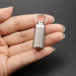 Aluminum Alloy Mini <b>Pill</b> Storage <b>Case</b> With Screw Cap Waterproof Sealed Portable <b>For</b> Elderly Medication Carrying Tube - Product Image 1