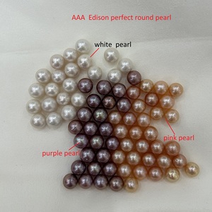 Pendiente de perla de sal marina de Tahití natural de 8-10mm, pendientes de tuerca rellenos de oro de 14 quilates a la moda para bodas cerca de perlas redondas con defectos de grado - Product Image 2