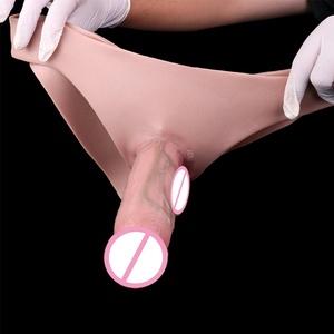 FAAK Strap-On <b>Dildo</b> Penis Pants Realistic Soft Silicone Panties Solid Hollow <b>Dildo</b> for Men Woman Adults Sex Toys Masturbator - Product Image 5