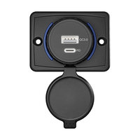 Maßgefertigter Einbau-Schnellladegerät 3.0 Dual QC3.0 USB USB-C PD3.0 12V 24V USB-Anschluss-Ladegerät Steckdose mit IP65 Wasserschutz