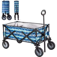 Chariot pliant portable en acier avec ouverture arrière pour le shopping, le rangement et les outils, personnalisable OEM
